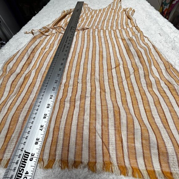 Anthropologie Drew Women's Striped Shift Dress Medium Drawstring Waist Yellow - Picture 6 of 9